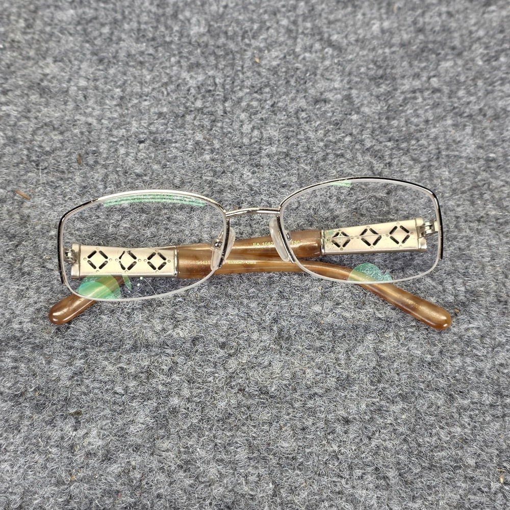 Elizabeth Arden EA1082A Gold Rectangle Women Semi Rimless 51-17-130 Eyeglasses